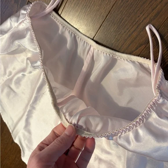 Light Pink Satin Shorts - Picture 2 of 5